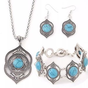 Tibetan Silver & Turquoise Set